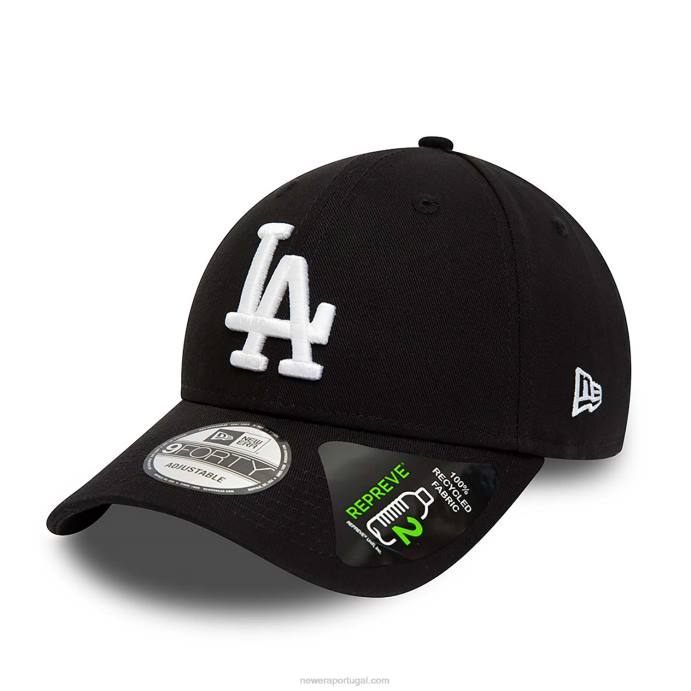 FFTN1568 New Era Boné ajustável La Dodgers Repreve League Essential Black 9forty