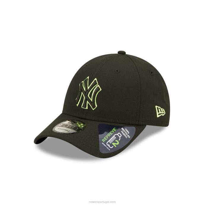 FFTN1571 New Era boné ajustável new york yankees repreve neon black 9forty