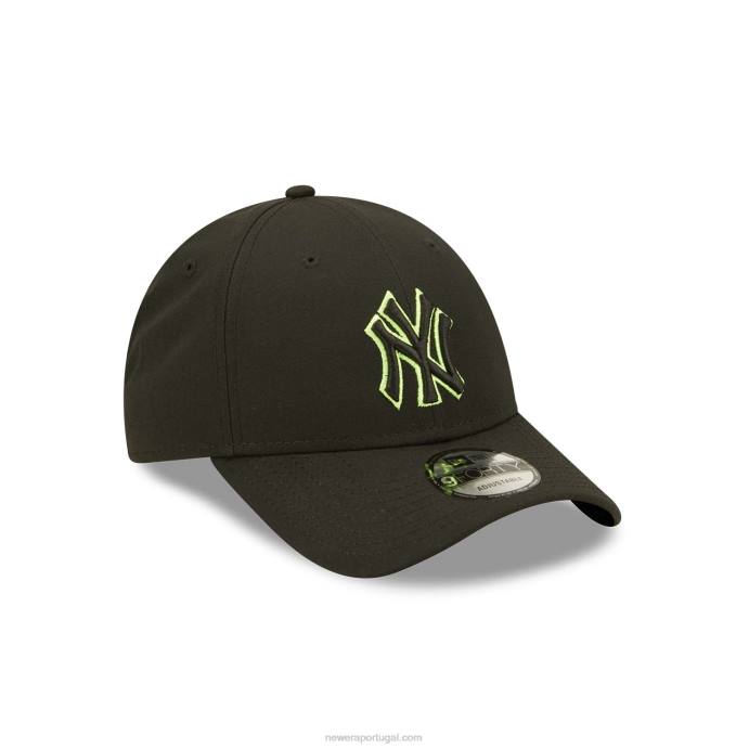 FFTN1571 New Era boné ajustável new york yankees repreve neon black 9forty