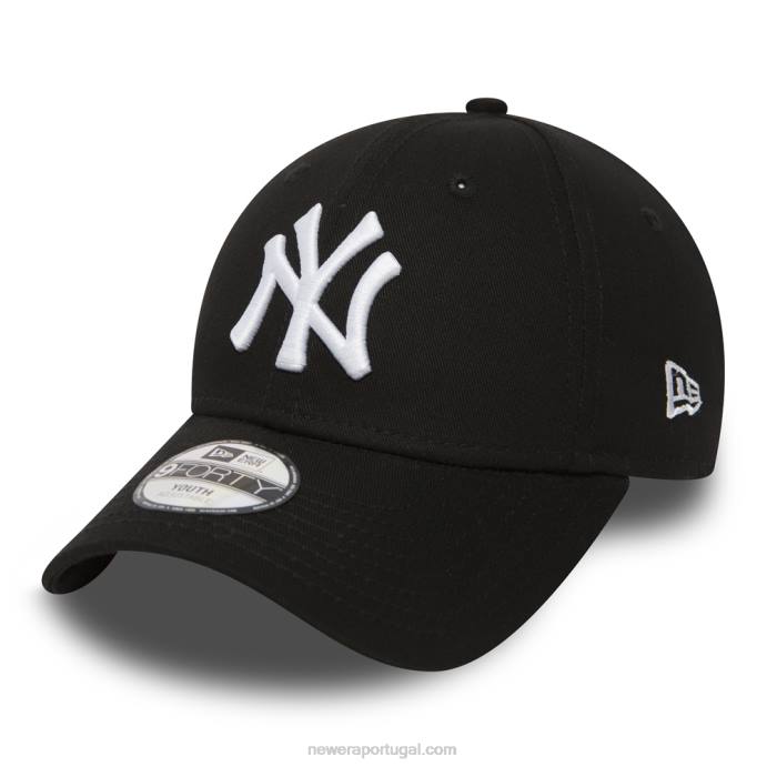 FFTN1573 New Era Boné New York Yankees Essential Kids Black 9Forty