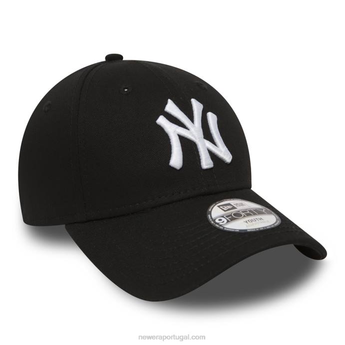 FFTN1573 New Era Boné New York Yankees Essential Kids Black 9Forty