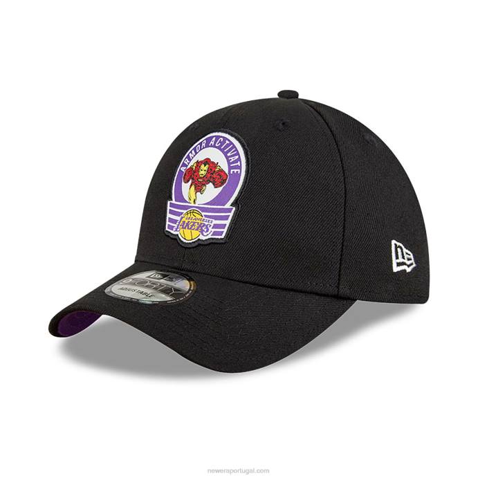 FFTN1579 New Era boné ajustável la lakers nba x marvel iron man black 9forty