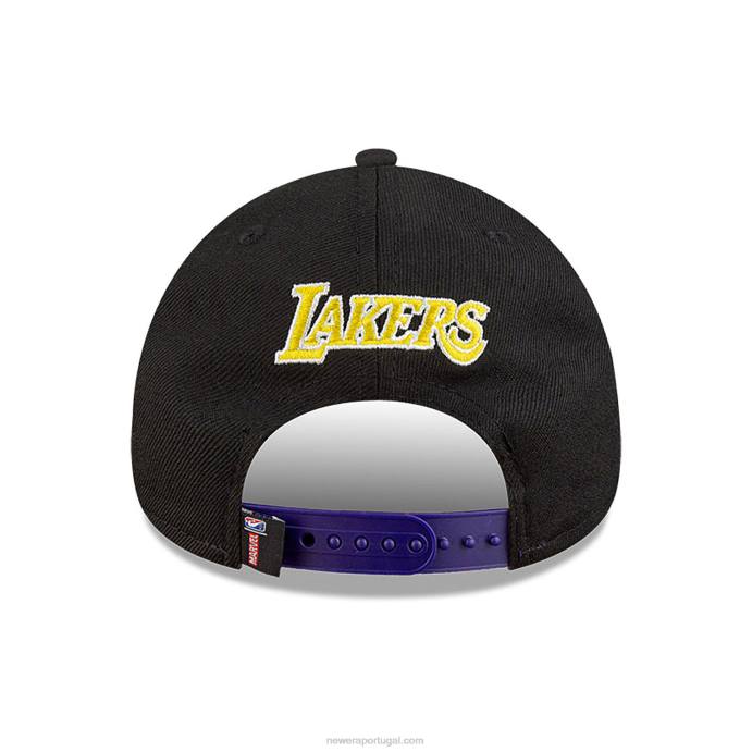 FFTN1579 New Era boné ajustável la lakers nba x marvel iron man black 9forty