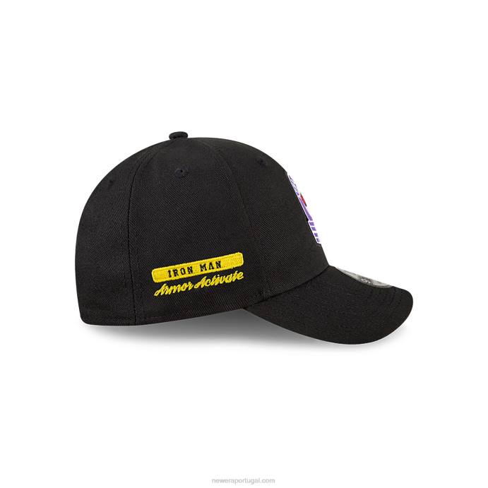 FFTN1579 New Era boné ajustável la lakers nba x marvel iron man black 9forty