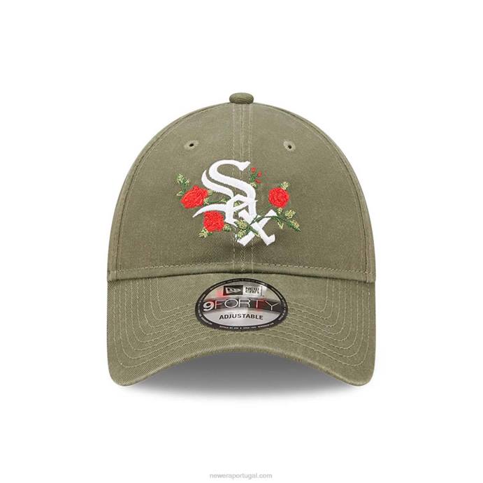 FFTN1584 New Era Boné ajustável Chicago White Sox Flower Green 9forty