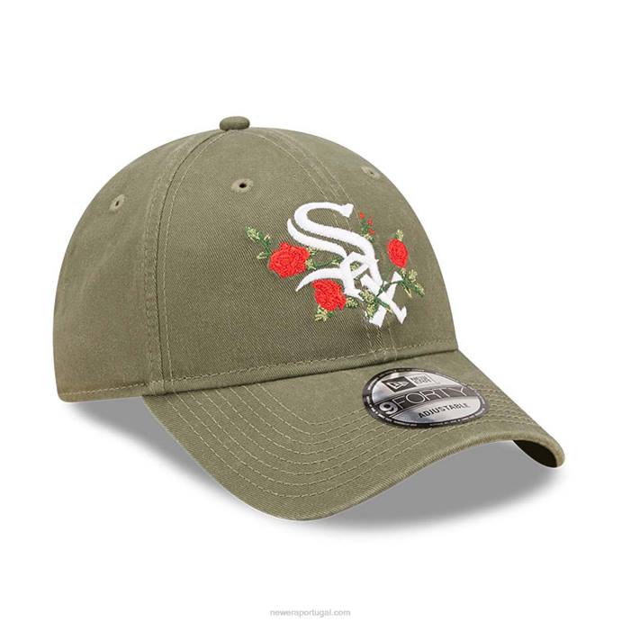 FFTN1584 New Era Boné ajustável Chicago White Sox Flower Green 9forty