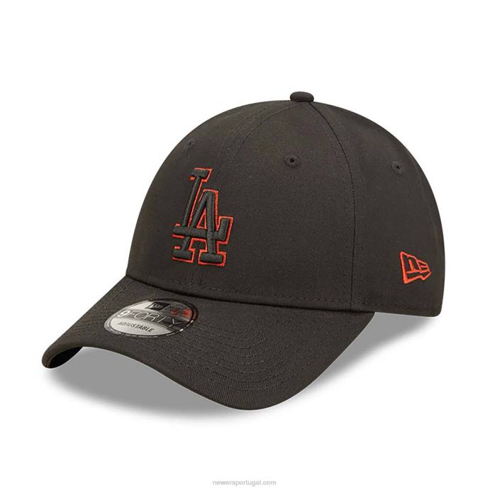 FFTN1586 New Era boné ajustável la dodgers team 9forty preto