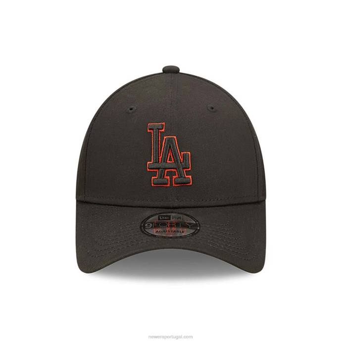 FFTN1586 New Era boné ajustável la dodgers team 9forty preto