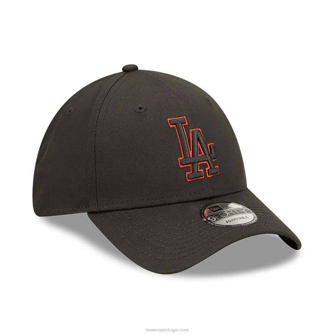 FFTN1586 New Era boné ajustável la dodgers team 9forty preto