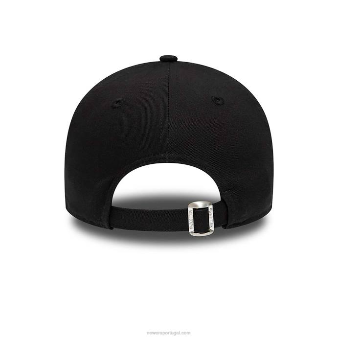 FFTN1590 New Era Boné ajustável com logo preto 9forty smiley