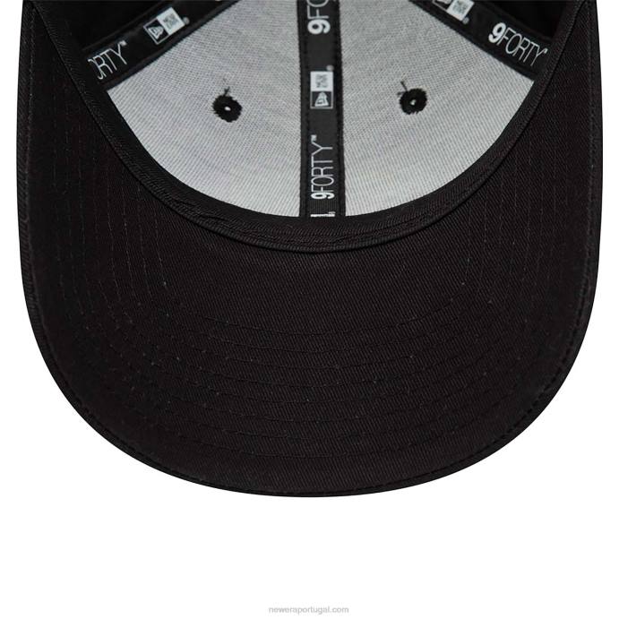 FFTN1590 New Era Boné ajustável com logo preto 9forty smiley
