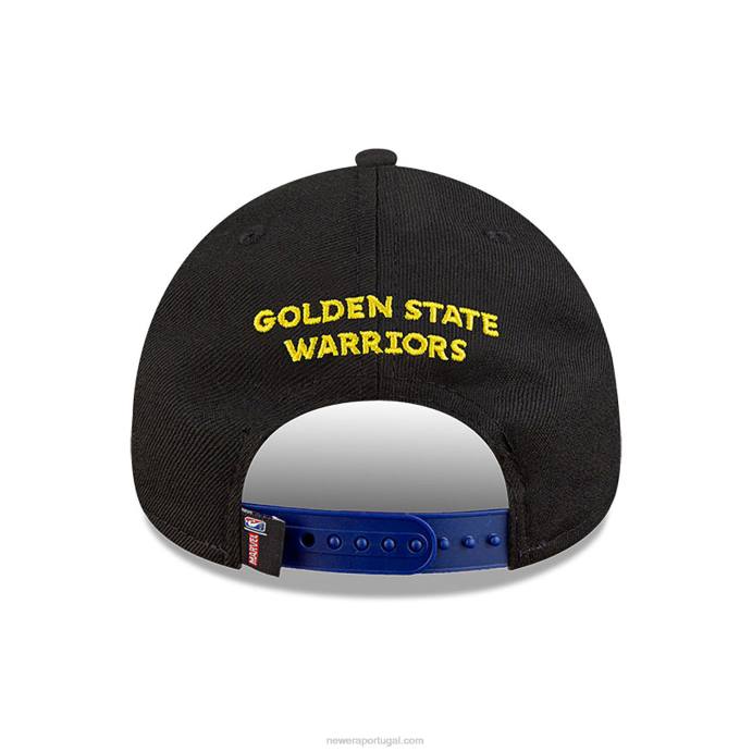 FFTN1596 New Era boné ajustável golden state warriors nba x marvel capitão américa preto 9forty