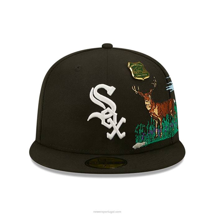 FFTN159 New Era chicago white sox state park boné preto 59fifty