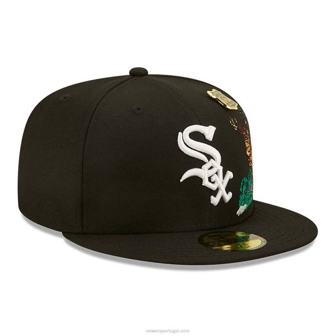 FFTN159 New Era chicago white sox state park boné preto 59fifty