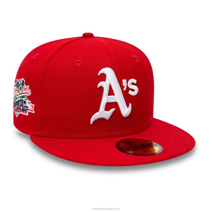 FFTN15 New Era Boné Oakland Athletics World Series Vermelho 59Fifty