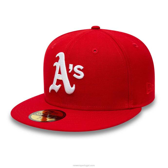FFTN15 New Era Boné Oakland Athletics World Series Vermelho 59Fifty