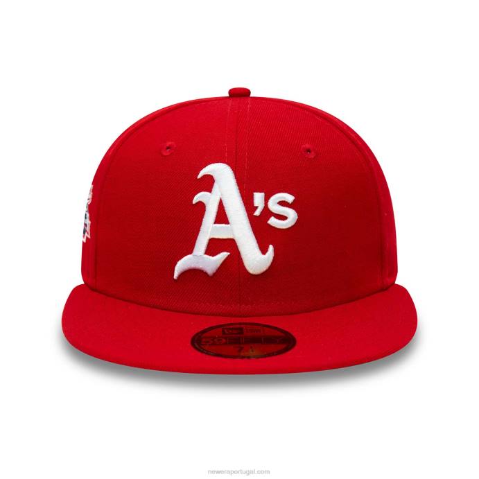 FFTN15 New Era Boné Oakland Athletics World Series Vermelho 59Fifty