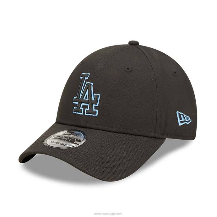 FFTN1603 New Era boné ajustável la dodgers team 9forty preto