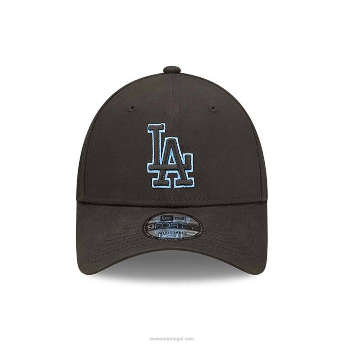 FFTN1603 New Era boné ajustável la dodgers team 9forty preto