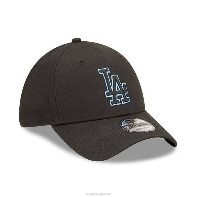 FFTN1603 New Era boné ajustável la dodgers team 9forty preto
