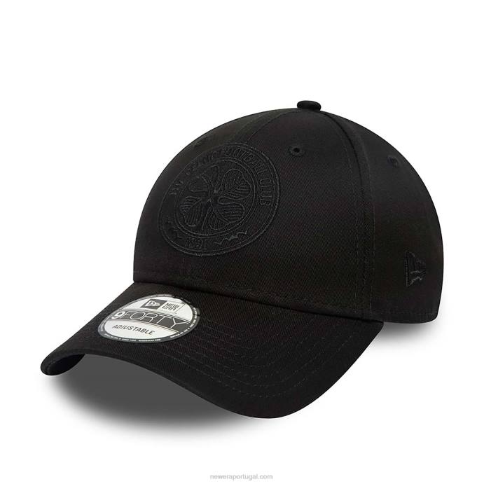 FFTN1604 New Era boné ajustável celtic fc black on black 9forty