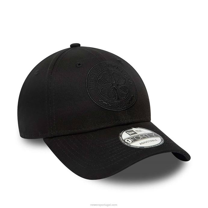 FFTN1604 New Era boné ajustável celtic fc black on black 9forty