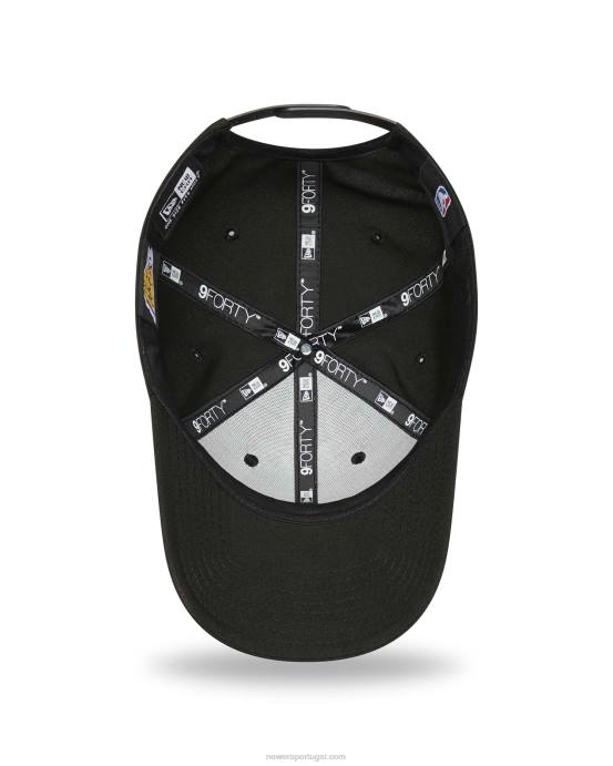 FFTN1605 New Era boné regulável 9forty preto neon la lakers repreve