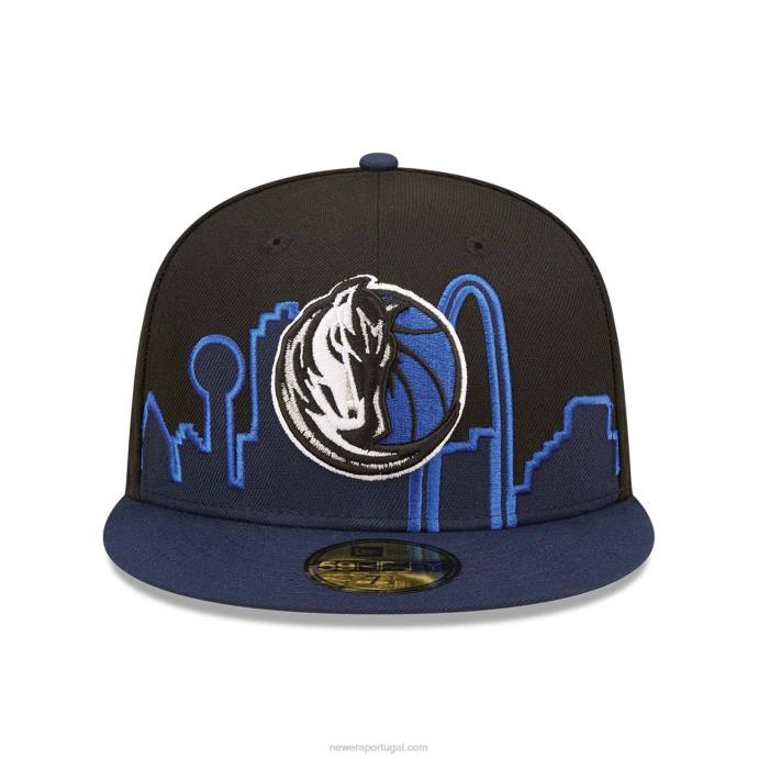 FFTN160 New Era boné justo dallas mavericks nba tip off 2022 preto 59fifty