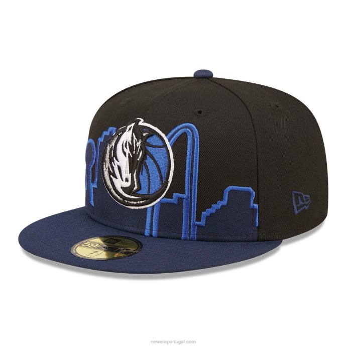 FFTN160 New Era boné justo dallas mavericks nba tip off 2022 preto 59fifty