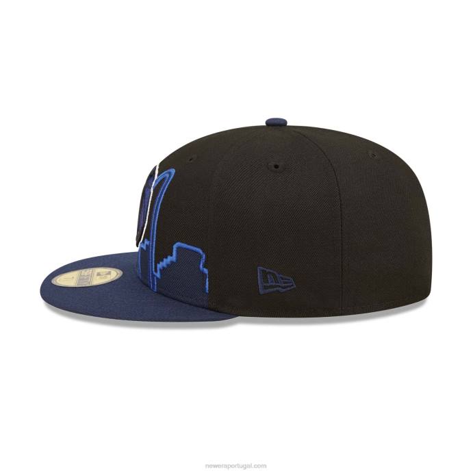 FFTN160 New Era boné justo dallas mavericks nba tip off 2022 preto 59fifty