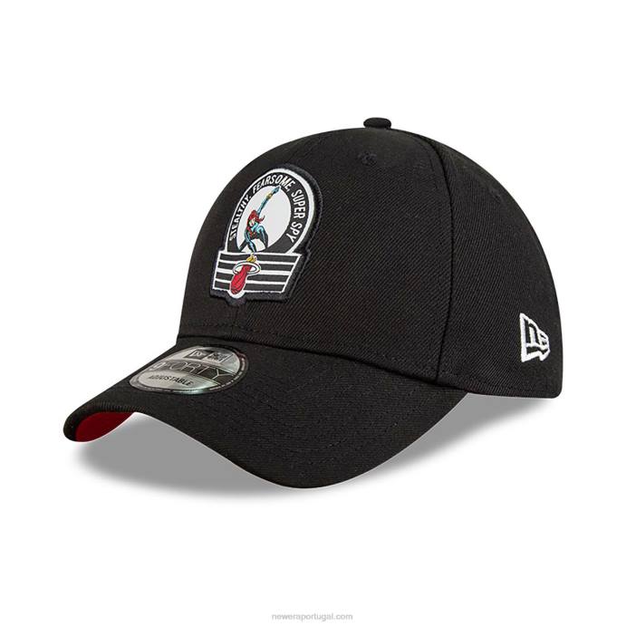 FFTN1612 New Era Boné ajustável miami heat nba x marvel viúva negra black 9forty