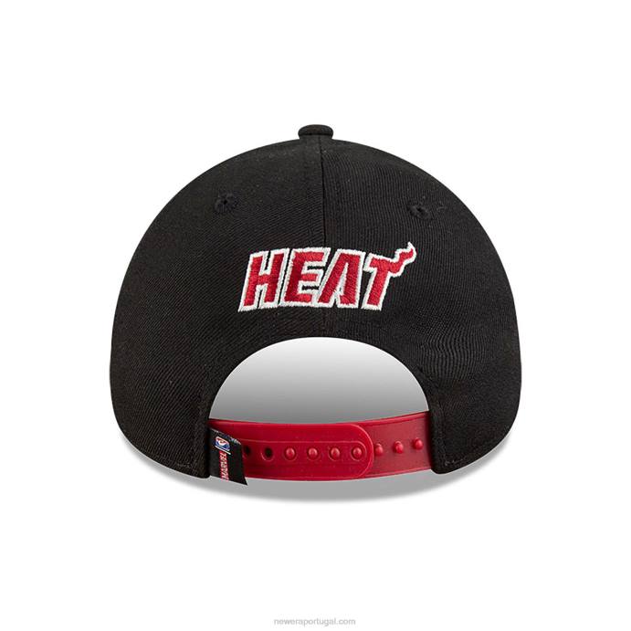 FFTN1612 New Era Boné ajustável miami heat nba x marvel viúva negra black 9forty
