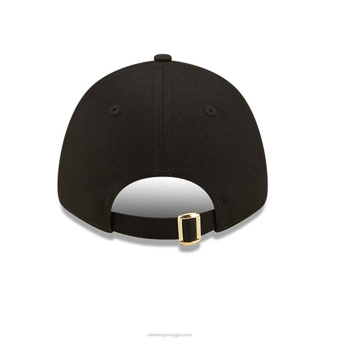 FFTN1613 New Era boné feminino new york yankees floral metálico preto 9forty ajustável