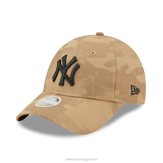 FFTN1622 New Era Boné ajustável New York Yankees camuflado bege 9forty