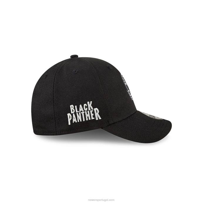 FFTN1628 New Era brooklyn nets nba x marvel black panther black 9forty boné ajustável