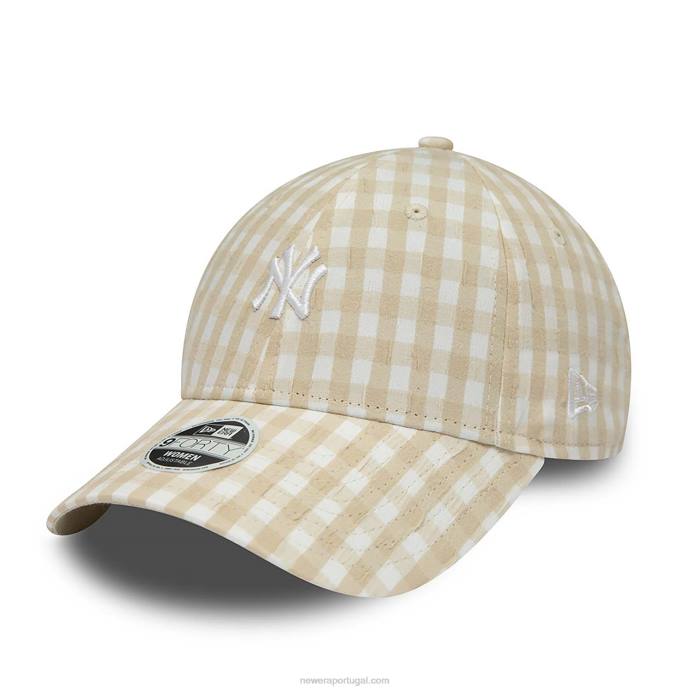 FFTN1629 New Era New York Yankees boné feminino gingham stone 9forty ajustável