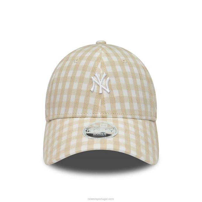 FFTN1629 New Era New York Yankees boné feminino gingham stone 9forty ajustável
