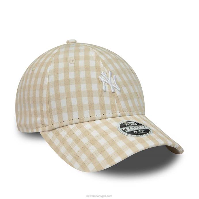 FFTN1629 New Era New York Yankees boné feminino gingham stone 9forty ajustável