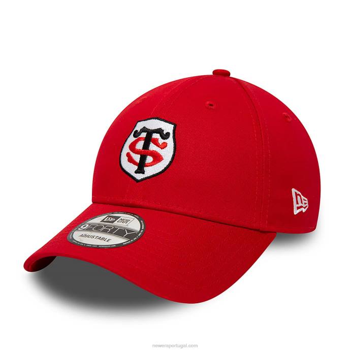 FFTN1634 New Era estádio toulousain logotipo da equipe vermelho 9forty boné ajustável