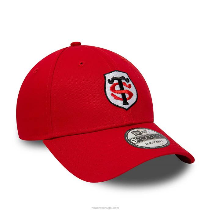 FFTN1634 New Era estádio toulousain logotipo da equipe vermelho 9forty boné ajustável
