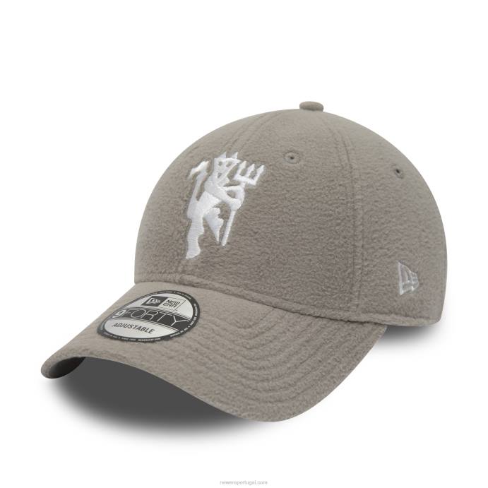 FFTN1638 New Era Boné ajustável Manchester United feminino borg grey 9forty