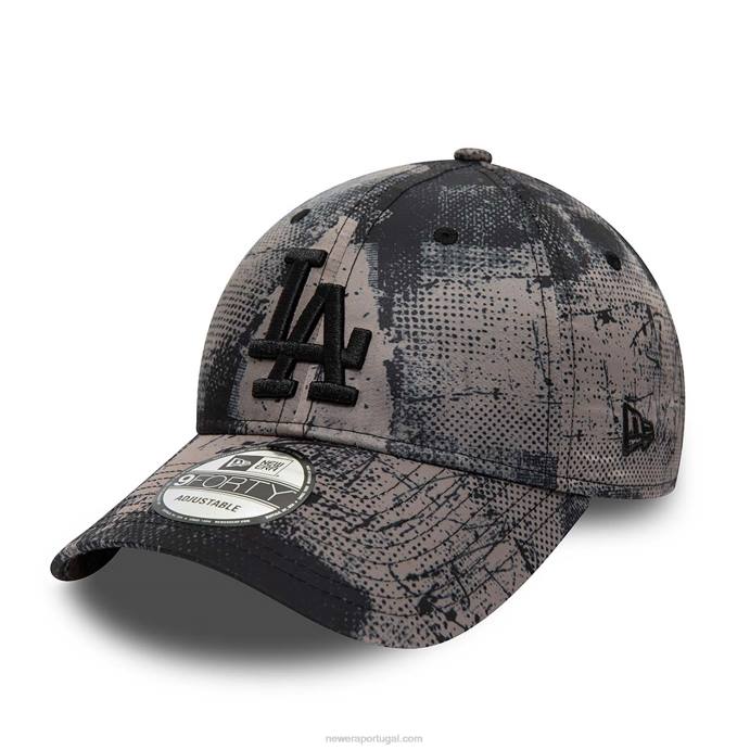 FFTN1643 New Era boné ajustável 9forty com estampa preta la dodgers