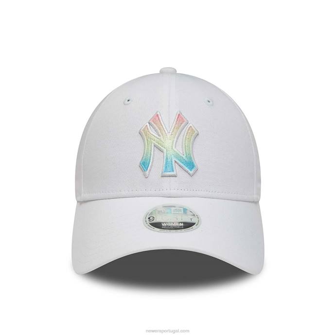 FFTN1644 New Era Boné New York Yankees Feminino Ombre Infill Branco 9Forty Ajustável