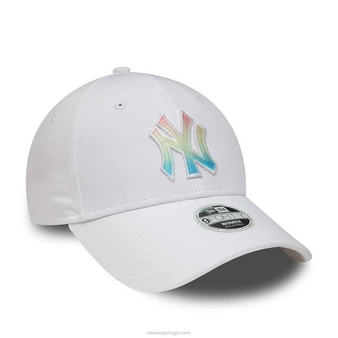 FFTN1644 New Era Boné New York Yankees Feminino Ombre Infill Branco 9Forty Ajustável
