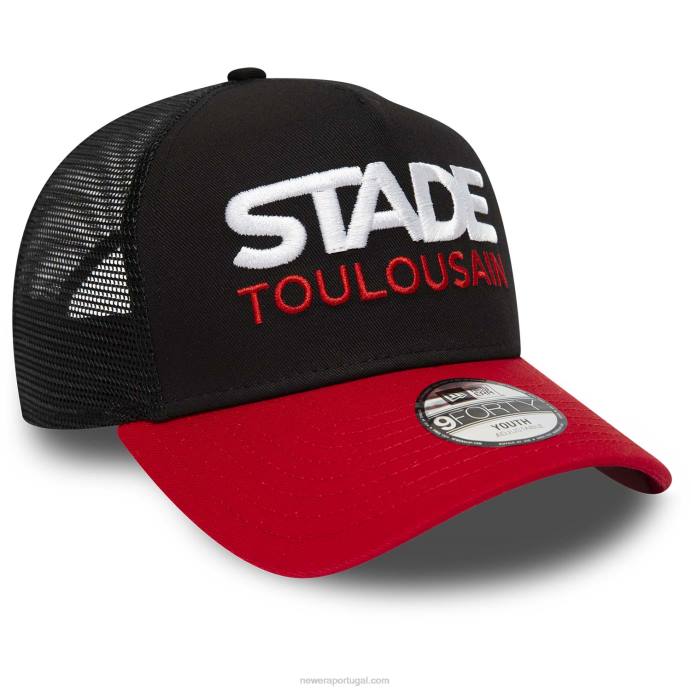 FFTN1645 New Era boné juvenil 9forty preto de dois tons do stade toulousain