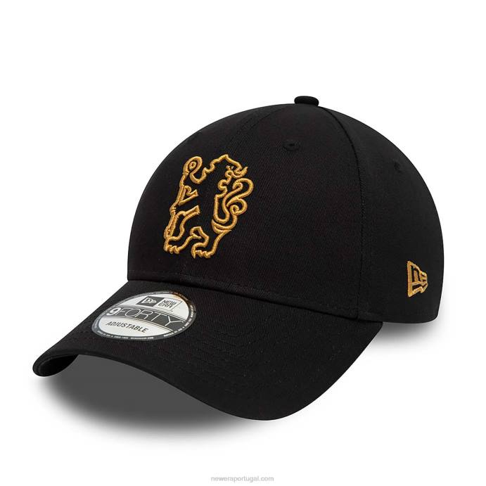 FFTN1648 New Era Boné ajustável chelsea fc contorno preto 9forty