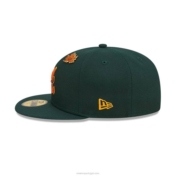 FFTN164 New Era boné ajustado 59fifty verde escuro do Atlanta Braves