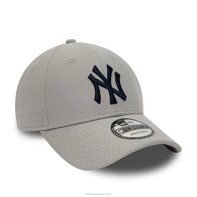 FFTN1650 New Era Boné New York Yankees Diamond Era Essential Grey 9Forty ajustável
