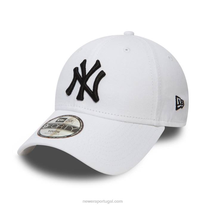 FFTN1655 New Era Boné New York Yankees White Kids 9Forty