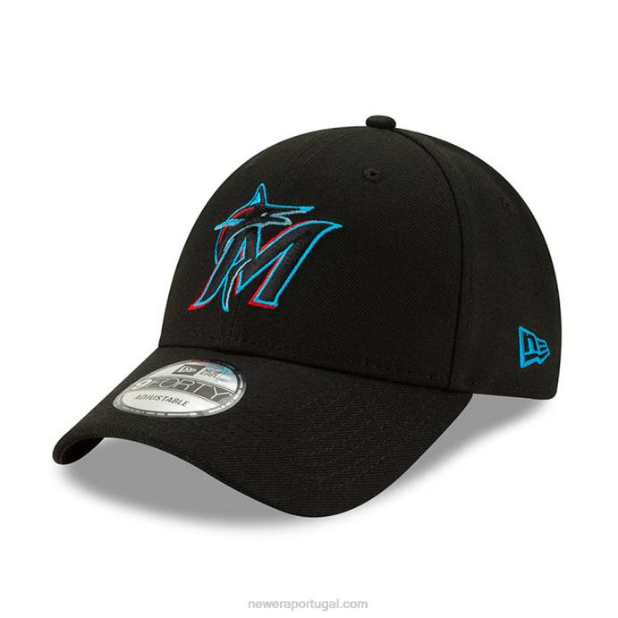FFTN1656 New Era boné miami marlins league black 9forty